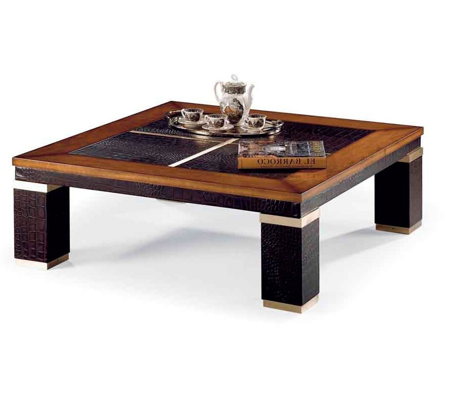 Table contemporaine cuir croco