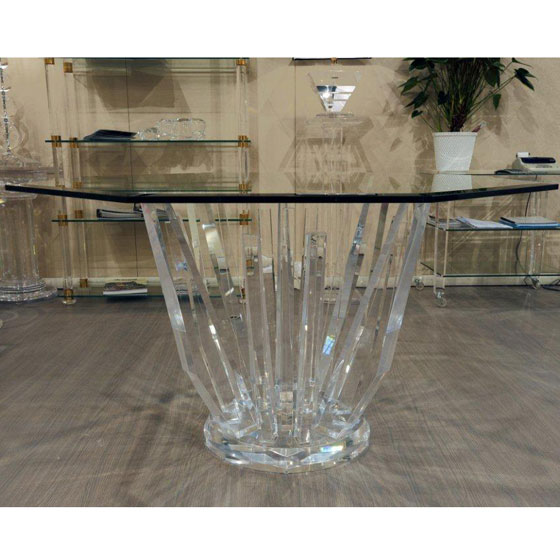Meuble Salle à Manger Table De Salle A Manger En Verre Transparent ...