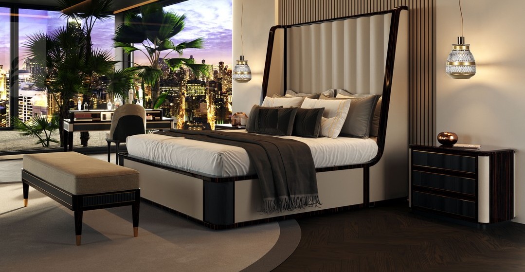 Modèle Chambre à coucher art déco de luxe