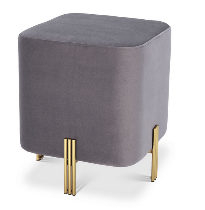 Tabouret-pouf velours