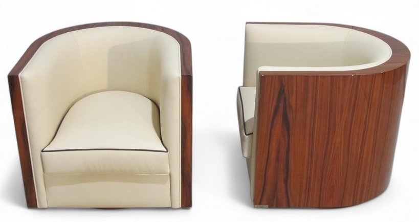 Fauteuil pivotant art déco de luxe