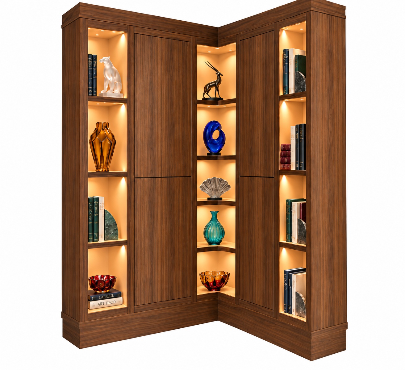 Hifigeny Art Déco Bibliothèque art déco d'angle de luxe