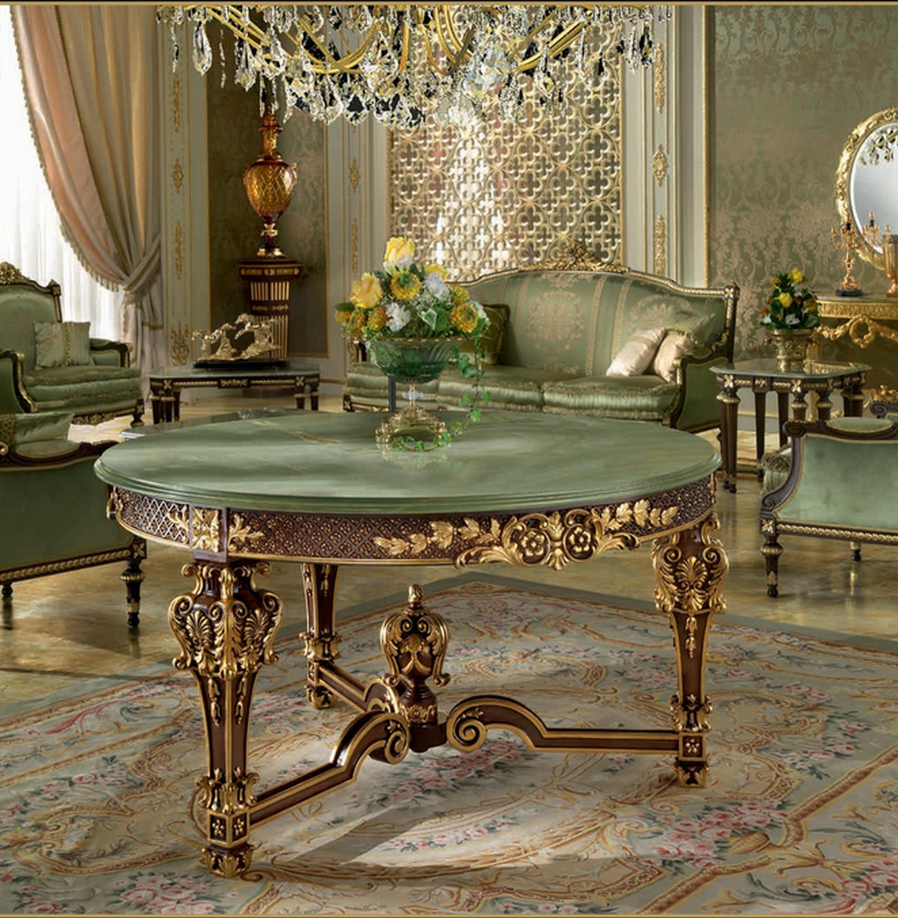 Table de repas baroque de luxe Paris