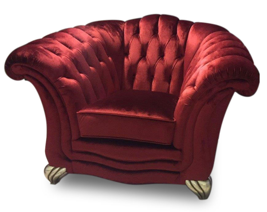 Velvet baroque armchair