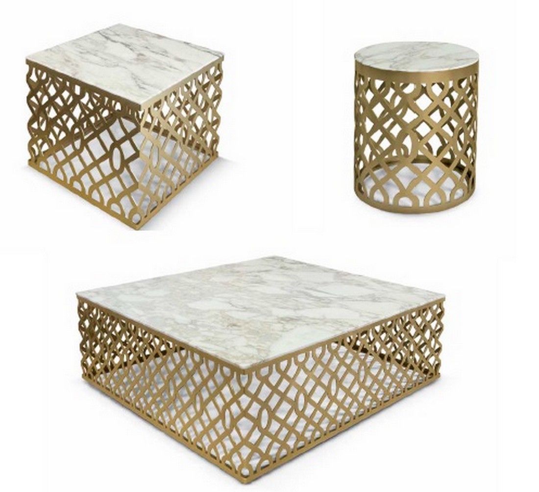 Modèle Iron and marble coffee tables 