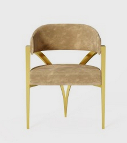 Ref Gold metal table armchair