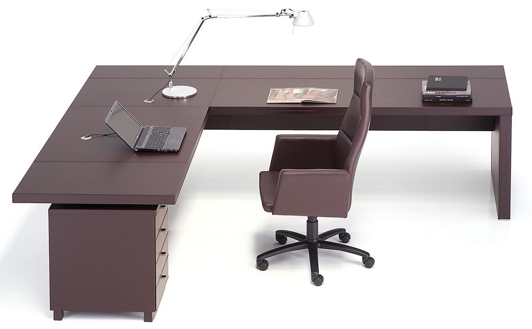 Bureau d'angle cuir de luxe