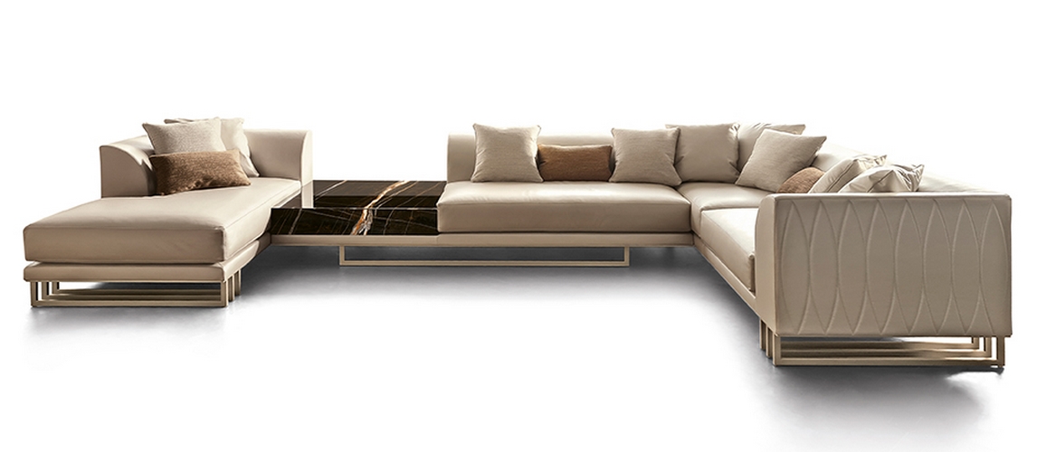Canapé contemporain d'angle de luxe