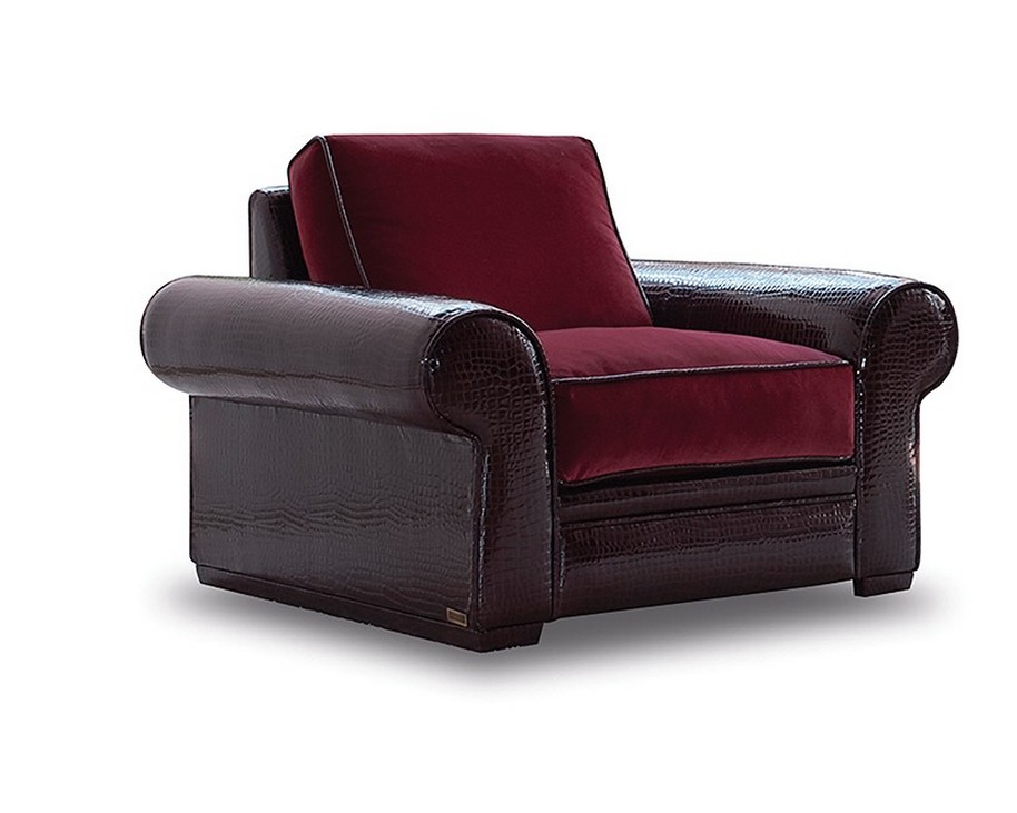 Fauteuil velours rouge