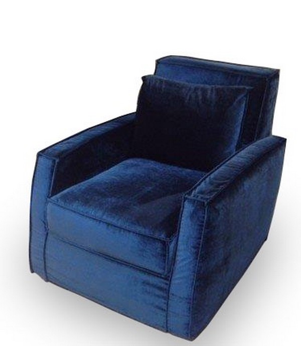 Fauteuil velours pivotant