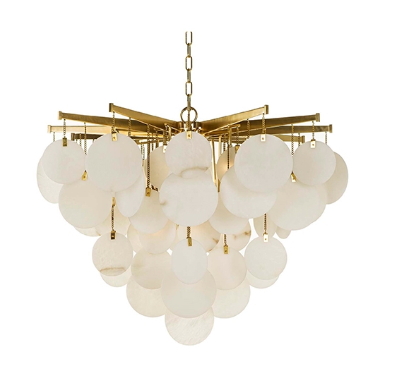 Lustre de luxe albâtre et laiton
