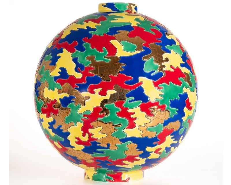 Hifigeny Art Déco Boule coloniale Emaux de Longwy