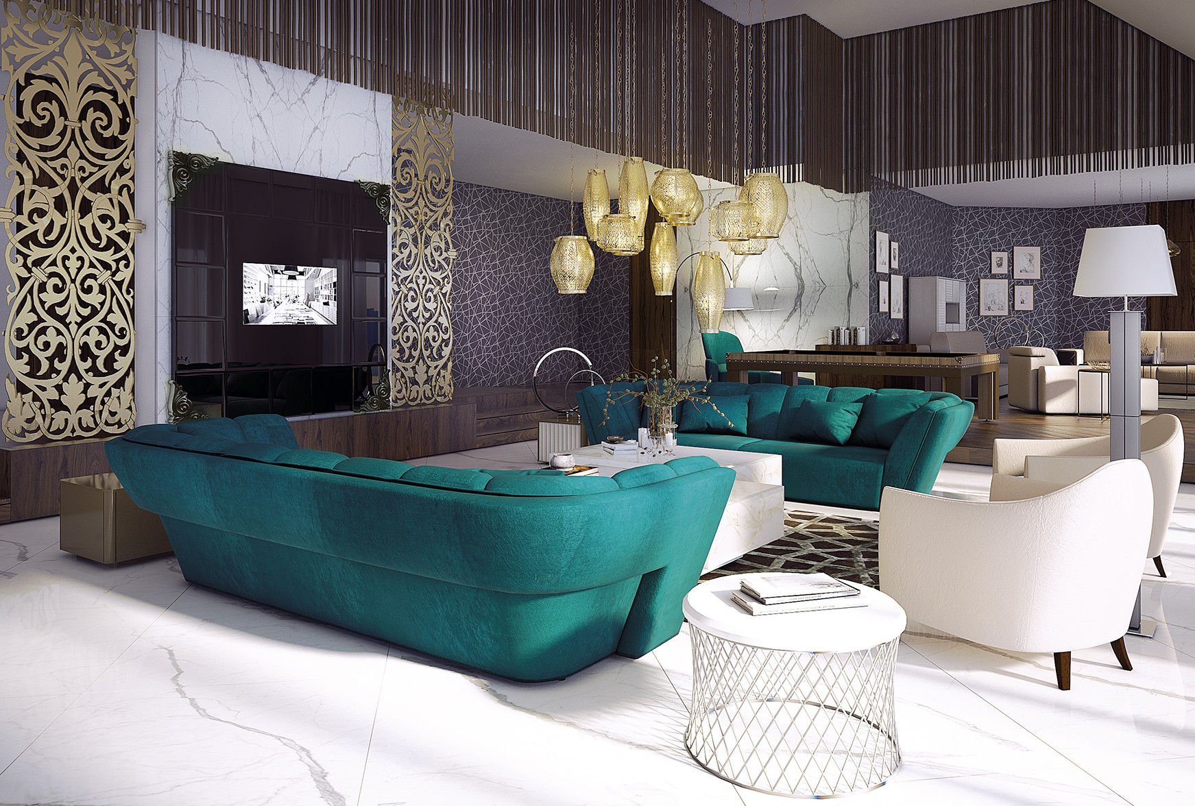 Projet salon Luxe contemporain Paris