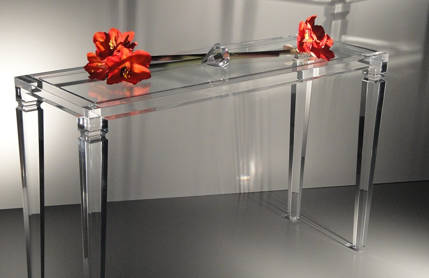 Console de luxe transparente Paris