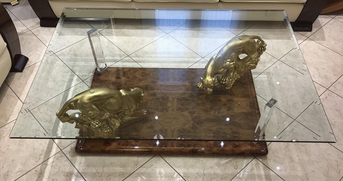 Table basse transparente jaguars