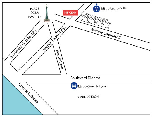 Access map to Hifigeny showrooms